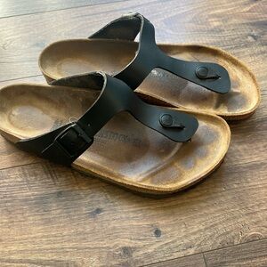 Birkenstock Gizeh Black Birko-Flor Comfort Summer Thong Sandals Womens Sz 41